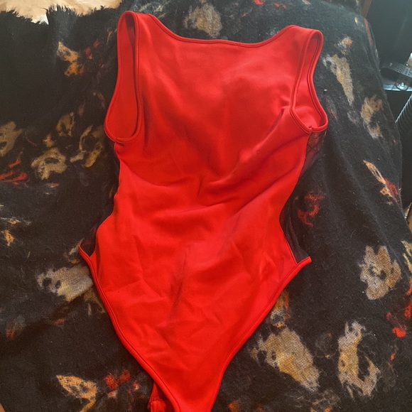 Red zipper one piece - Picture 3 of 5
